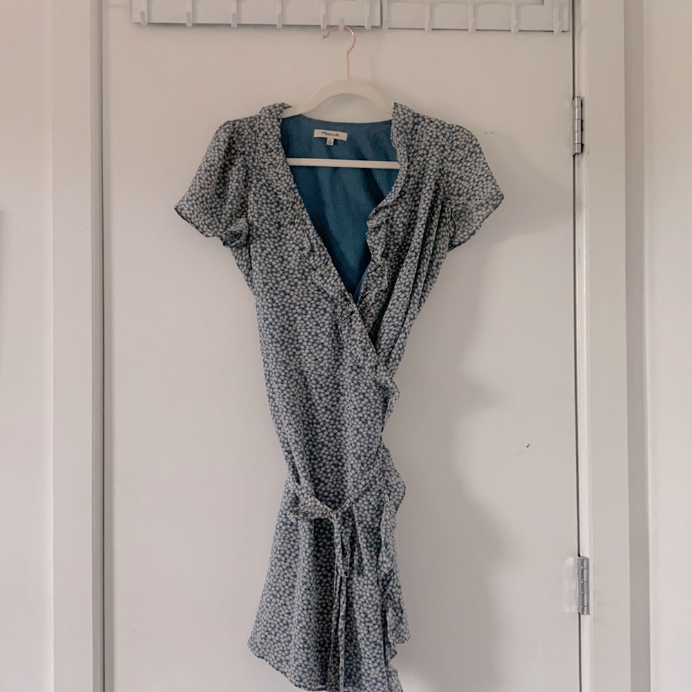 (🍀 3 for $30) Madewell Silk Wrap Flower Dress